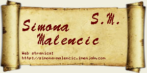 Simona Malenčić vizit kartica